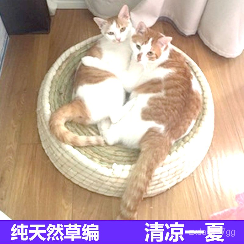 Doghouse Cathouse Pet Bed Four Seasons Universal Straw Chicken Coop Cat