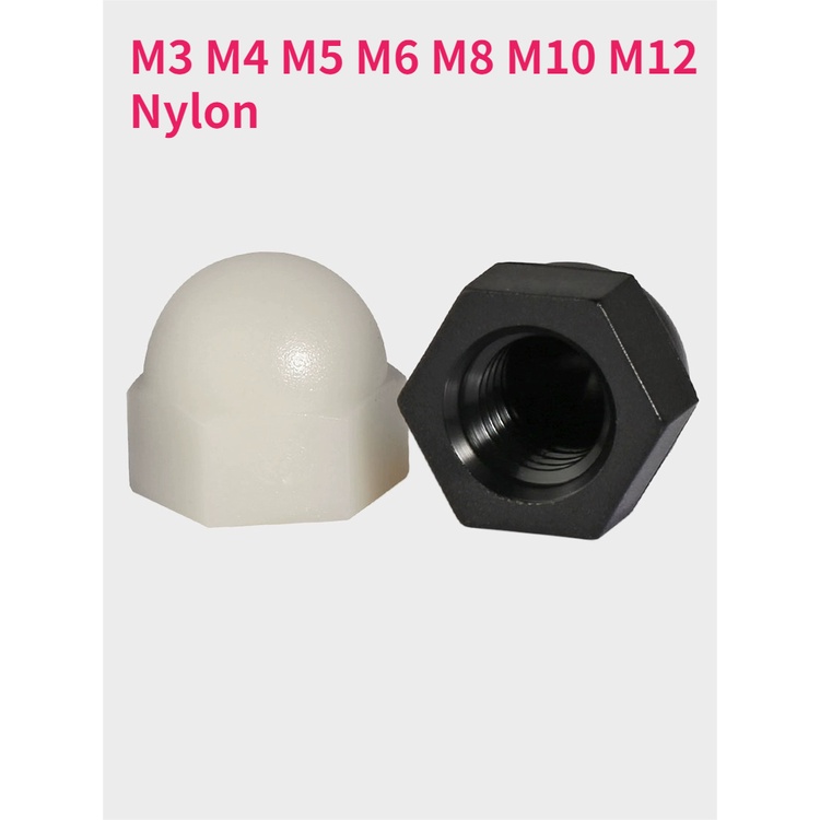M3 M4 M5 M6 M8 M10 M12 Nylon Cap Nuts Decorative Cover Semicircle Dome