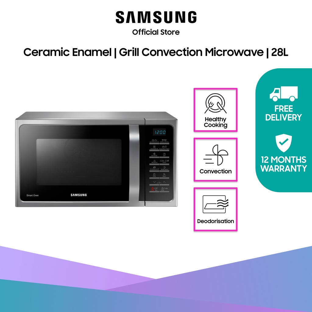 SAMSUNG MC28H5015AS/SP, Convection Microwave Oven, 28L Shopee Singapore