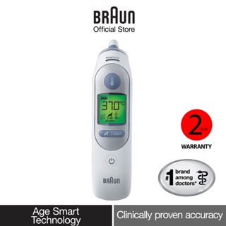 Braun ThermoScan 7 IRT 6520 Thermometer with wide angle probe for accurate measurements and Age Smart Technology White J9X7