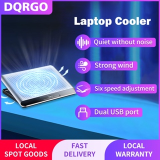 [1 year warranty]Gaming Laptop Cooler For 17 16 15 14 Laptop Cooling Pad Dual USB Ports LED Lights 6 Fans Adjustable Laptop Stand Aluminum Alloy Laptop Fan Cooler