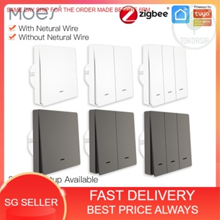 (SG STOCK) SG Compatible ZigBee Smart Wall Light Switch No Neutral Wire , No Capacitor Smart Life / Tuya HA IOT