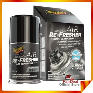 MEGUIAR'S G181302 Whole Car Air Re-Fresher Odor Eliminator Mist, Black Chrome Scent, 2 oz