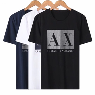 Armani Ax Men'S Big Letter Logo Short Sleeve T-shirt Joker Casual Top