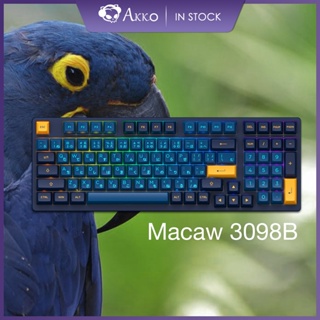 Akko Macaw Hiragana Keycap Version 3098B Multi-modes Wired/Bluetooth 5.0/2.4G Wireless Hot-swappable Mechanical Gaming Keyboard with RGB Backlit, ASA Double-shot PBT Keycaps