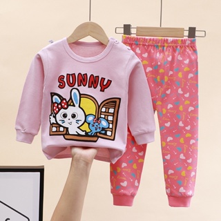 Casual Baby Boys Girls Sleepwear Clothing Autumn Cartoon Kids Cotton Pajamas Set #4