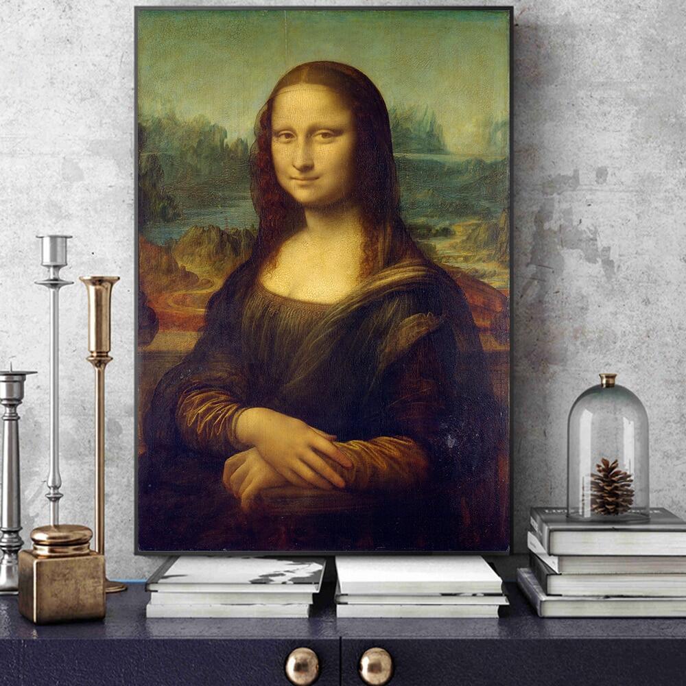 Leonardo Da Vinci The Mona Lisa Smile Painting On Canvas Posters and ...