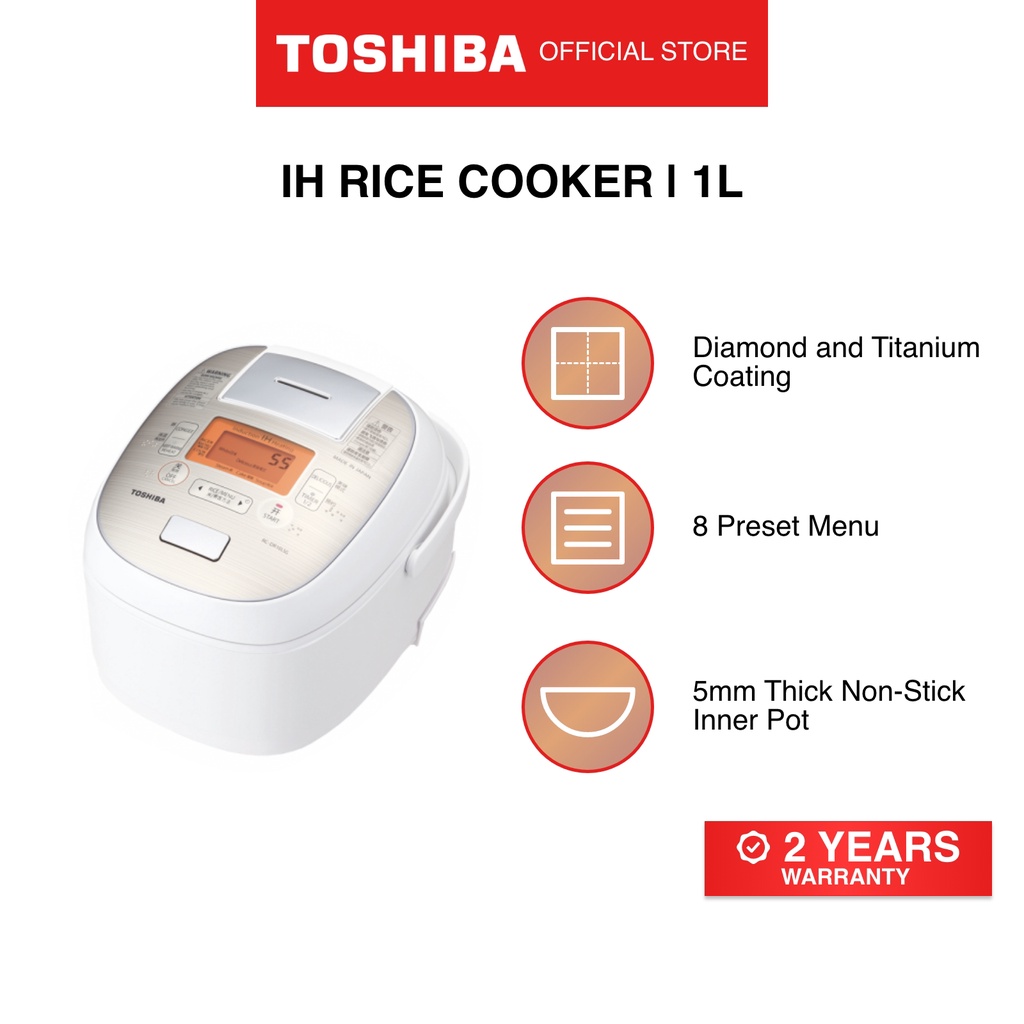 Toshiba RCDR10LSG White 5mm Thick NonStick Inner Pot IH Rice Cooker