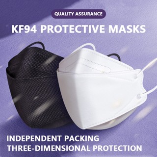100pcs Korean Style of KF94 Disposable 4ply Protective Mask Breathable Dustproof KN95 White/Black