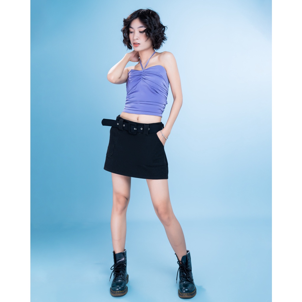 Áo yếm phong cách retro buộc dây sau lưng