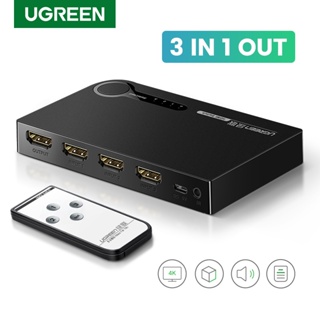【On sale】UGREEN HDMI Switch 3 in 1 Out 4K HDMI Switcher Splitter 4K 30Hz with Remote HDMI 3 Port Box Hub Supports HDR CEC 3D HDCP1.4