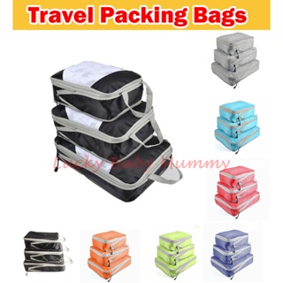 3 Pieces Packing Cubes Set Travel Luggage Packing Organizer Travel Compression Suitcase Bags