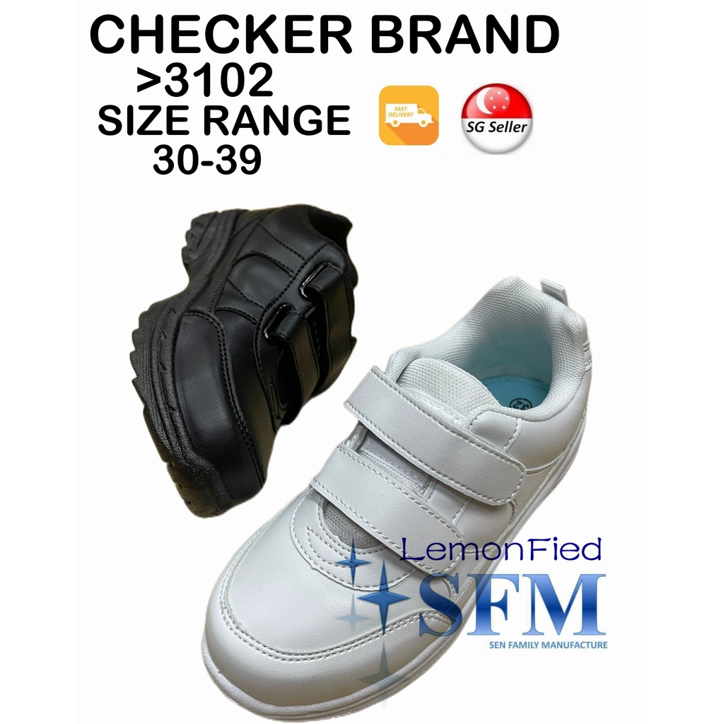 Checker 3102 Size 30 - 39 School Shoes Black PVC Sneakers Men Lady Kids Indoor Outdoor Sport Fashion SFM 1401 2196