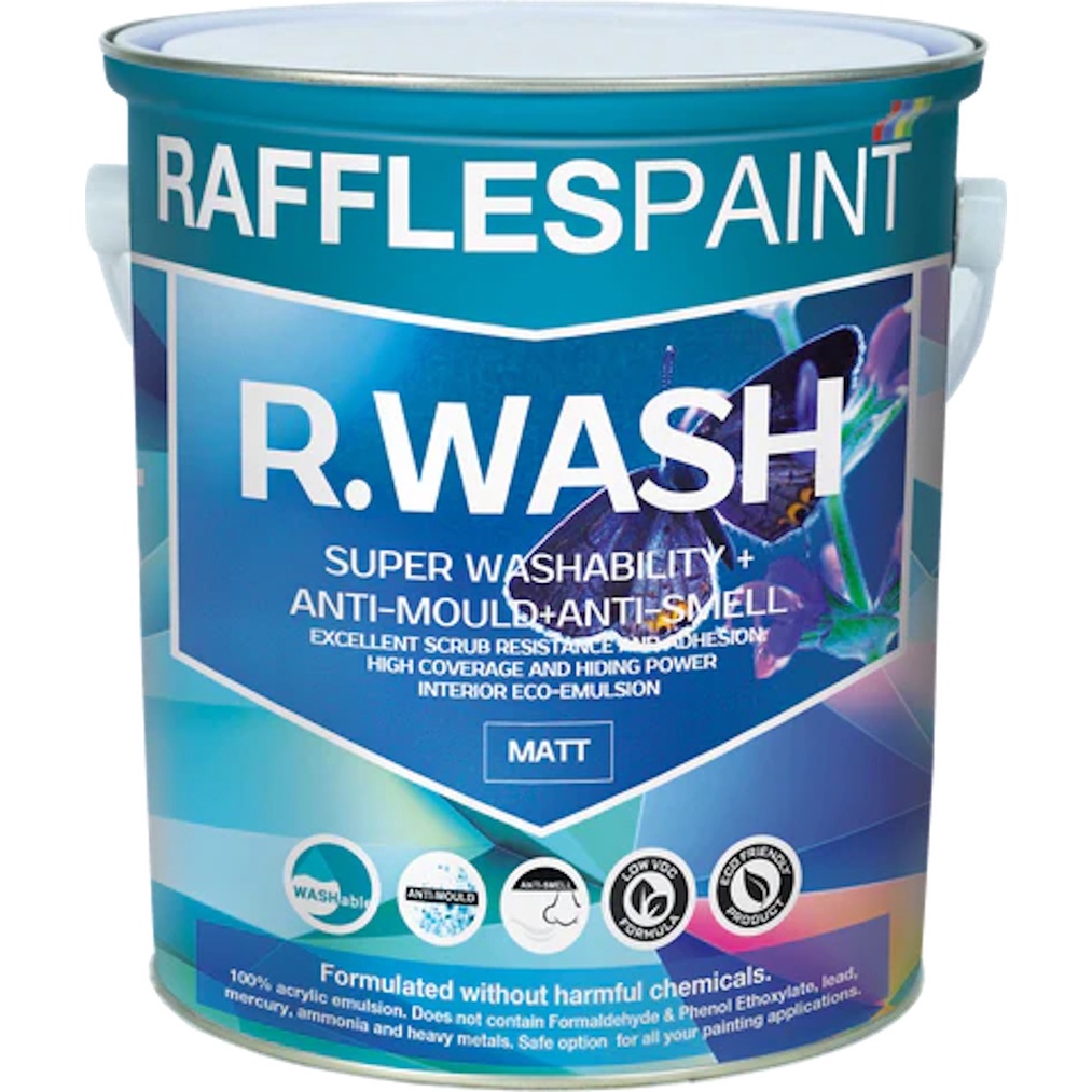 RAFFLES PAINT R.WASH Washable Antismell Wall Paint 5L Shopee Singapore