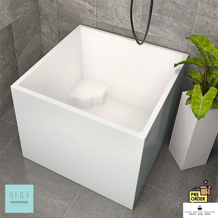*PREORDER*HERA Bathtub 1010 Square Portable HDB Bathtub With Seat
