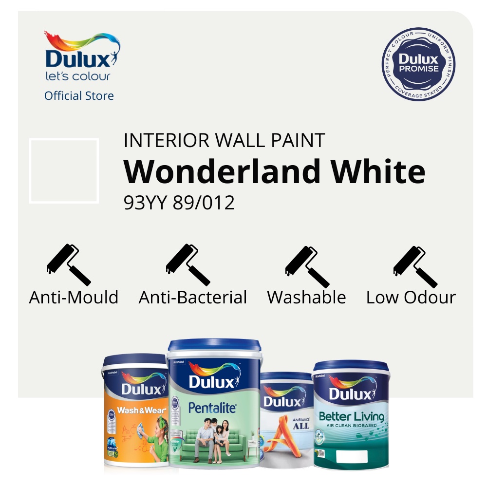 Dulux Wall/Door/Wood Paint - Wonderland White (93YY 89/012) (Ambiance ...
