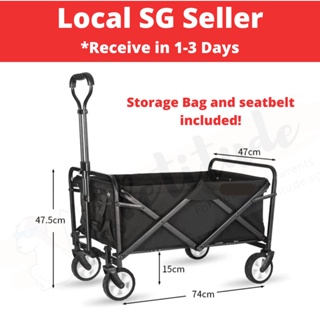 🌟5 STARS RATINGS🌟SG SELLER 🌟 SHIP OUT SAME DAY  🌟Stroller Trolley Wagon - Black and Camo