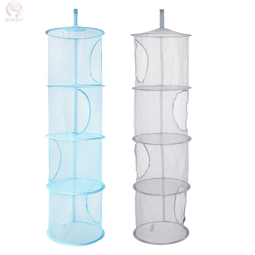 Hanging Mesh Storage Bag 2 PCS Collapsible Hanging Mesh Basket Foldable