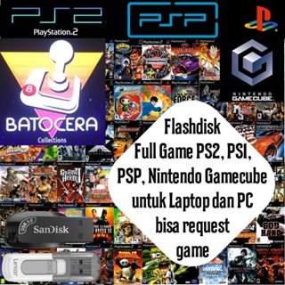 128gb Flash Drive full game ps2, PSP, PS1, Nintendo Gamecube, For laptop / pc OS Batocera