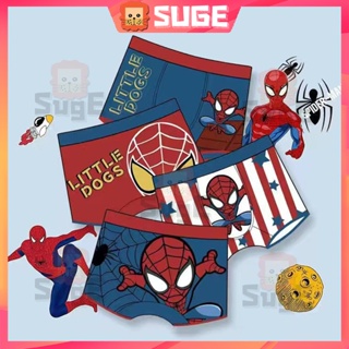 【Suge】4 Piece Kids Boys Underwear Cartoon spiderman Children's Shorts Panties For Baby Boy Toddler Boxers Stripes Teenagers Cotton Underpants