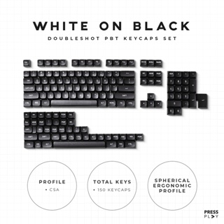 Wob White on Black CSA Profile Doubleshot PBT Keycaps