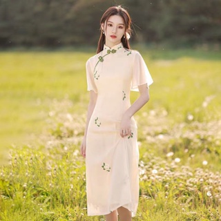 Image of thu nhỏ 2022 New Style Cheongsam dress Improved Tea Women Summer Young High-End Embroidered Fresh Elegant Everyday #2