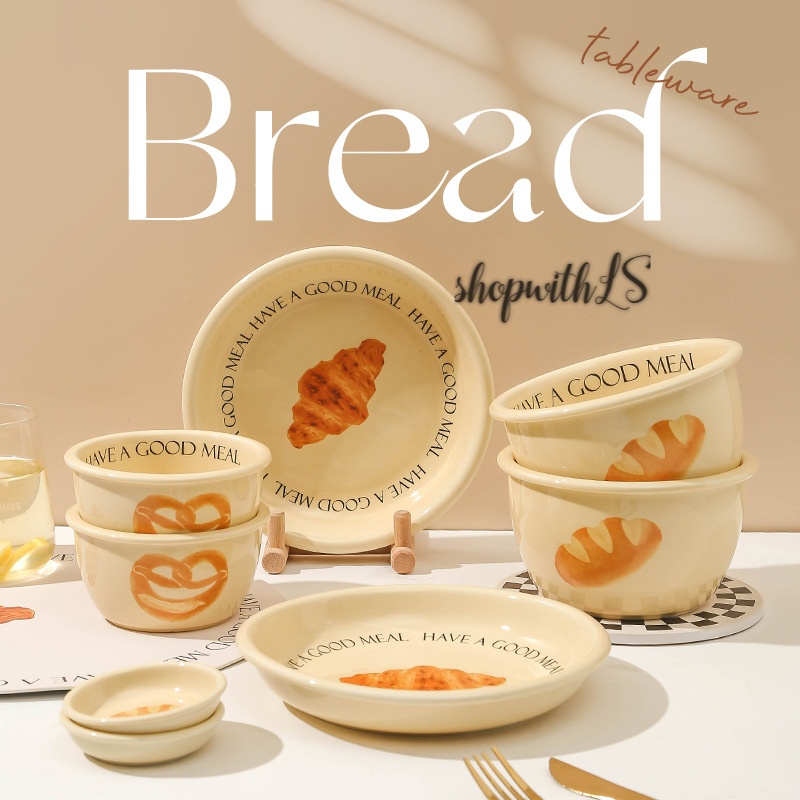 Bread Series Tableware/ Korean Style Aesthetic Plates/Vintage Plates