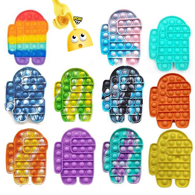 Pop It toys Amongus Push Bubble Fidget Toys Adult Antistress Toy