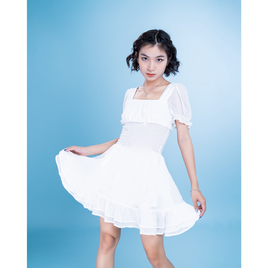 VÁY TRẮNG TẦNG XOÈ BO CHUN, VIDEO Ở CUỐI