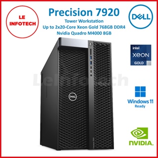 Dell Precision 7920 Workstation Desktop Up to 2x 20-Core Xeon Gold 768GB DDR4 960GB SSD Quadro 2GB W10Pro Used