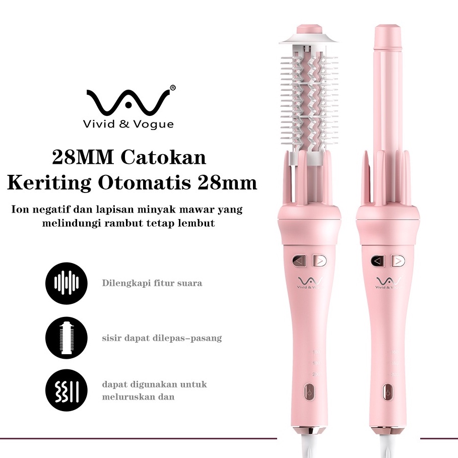 Vivid Vogue Automatic Curly Iron 28mm Pink Cute Curly Hair 3rd Generation Magic Curler Shopee 