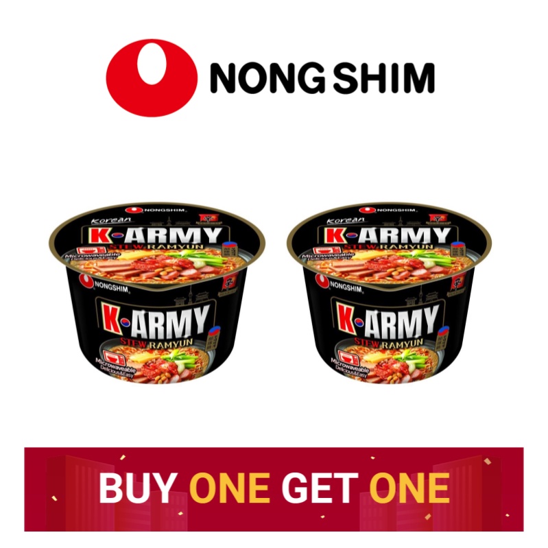 (Buy 1 Get 1) [Nongshim] [Budae Jjigae Korean Army Stew Ramyun - 100g ...