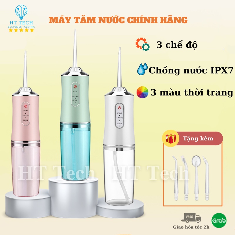 Tăm Nước Oral Irrigator 6886 Chính Hãng Nội Địa Máy Tăm Nước Cầm Tay Vệ Sinh Răng Miệng 220ML 3 Chế Độ 4 Đầu Tăm