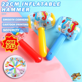 🌈Local Ship🌈 Inflatable Hammer With Bell Cute Cartoon Children's Blow Up Toyer