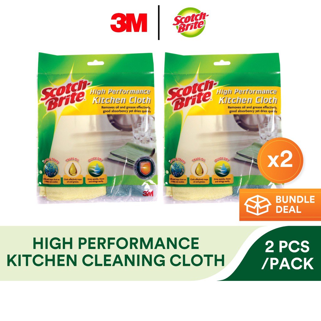 3M Scotch Brite Microfiber High Performance Kitchen Cloth 30x32cm   Sg 11134201 22110 I65tlwg19akv86