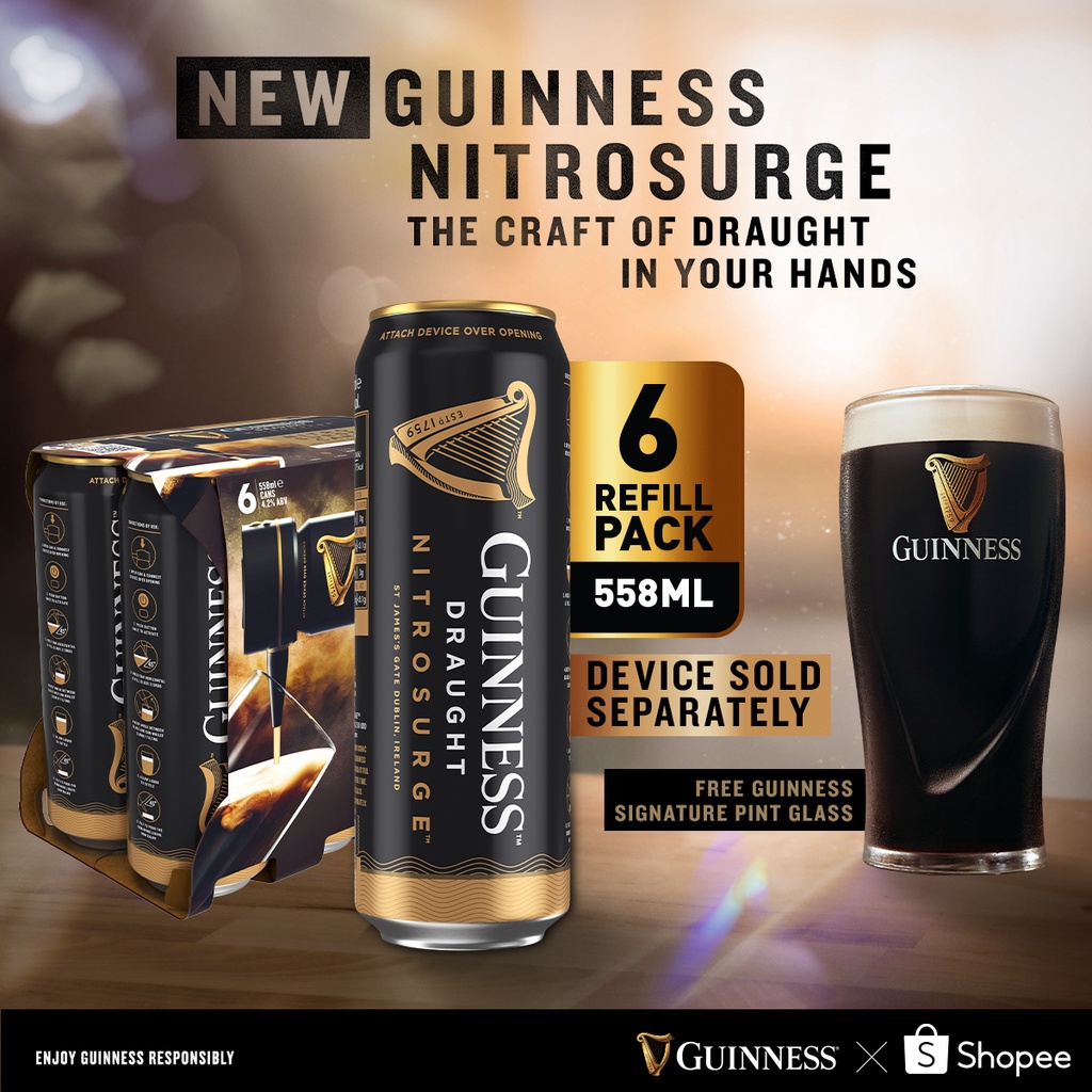 Guinness Nitrosurge Refill Pack 558ml 6s Device Not Included Shopee Singapore 