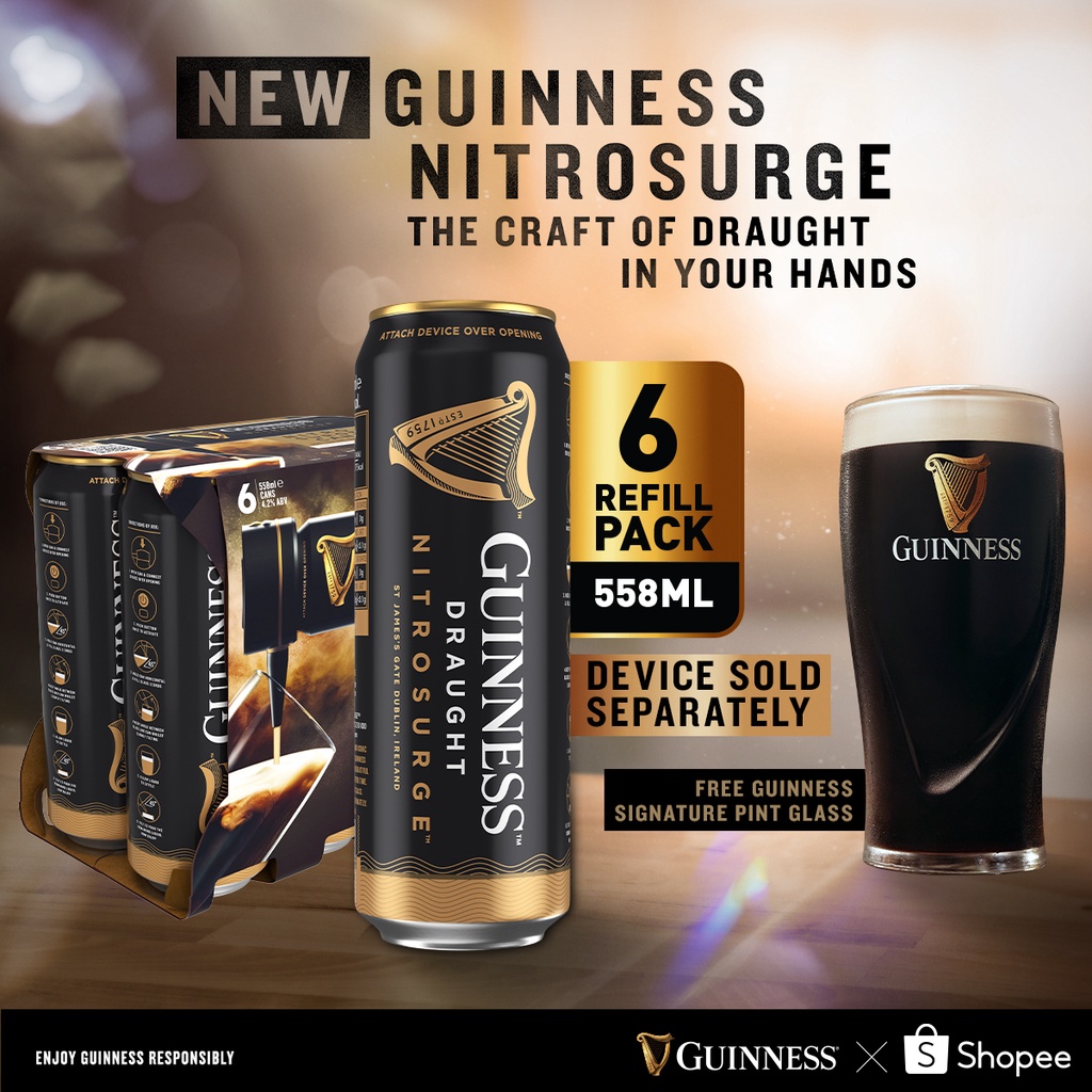 Guinness NITROSURGE Refill Pack 558ml, 6s [Device Not Included