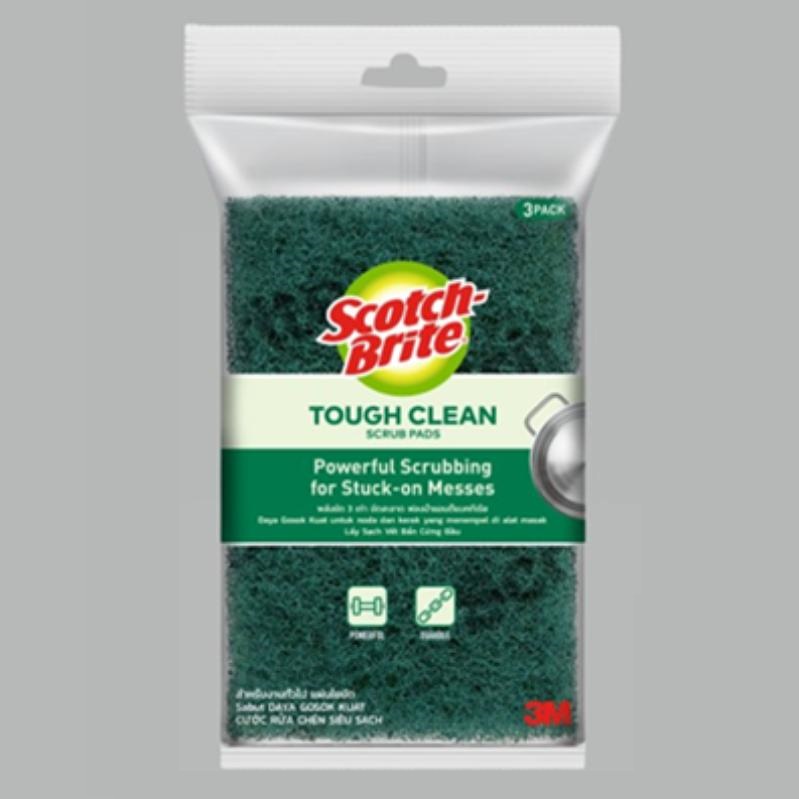 3M Scotch Brite Tough Clean Scrub Pad, 3 Pieces (Scourer) Shopee