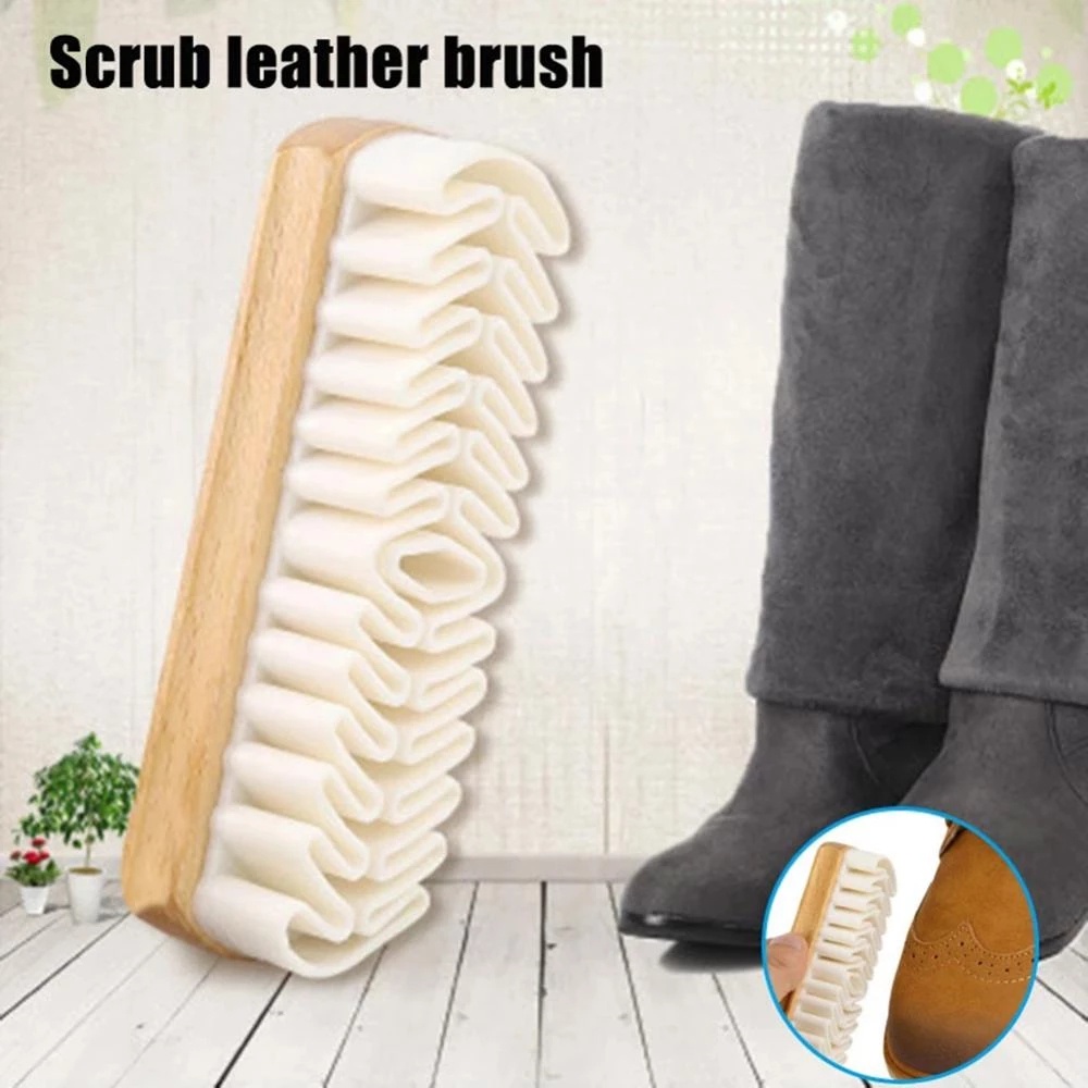 Leather Shoe Polish Brush Shoe Brush Cleaning Scrubber Brush For Suede Nubuck Material Boots White Rubber Crepe Cleaning Tools