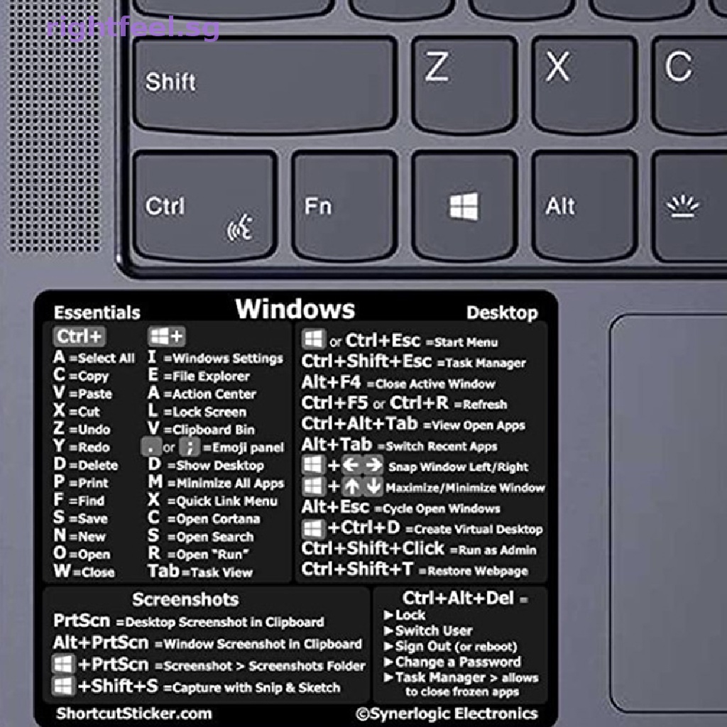 rightfeel.sg 30Pcs Windows+ Word/Excel /Adobe Photoshop Keyboard Guide ...
