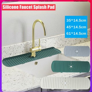 【IN Stock】NEW Lengthened Silicone Faucet Splash Catcher Mat High Temperature Drain Pad Countertop Protector for Kitchen Bathroom 61*14.5cm