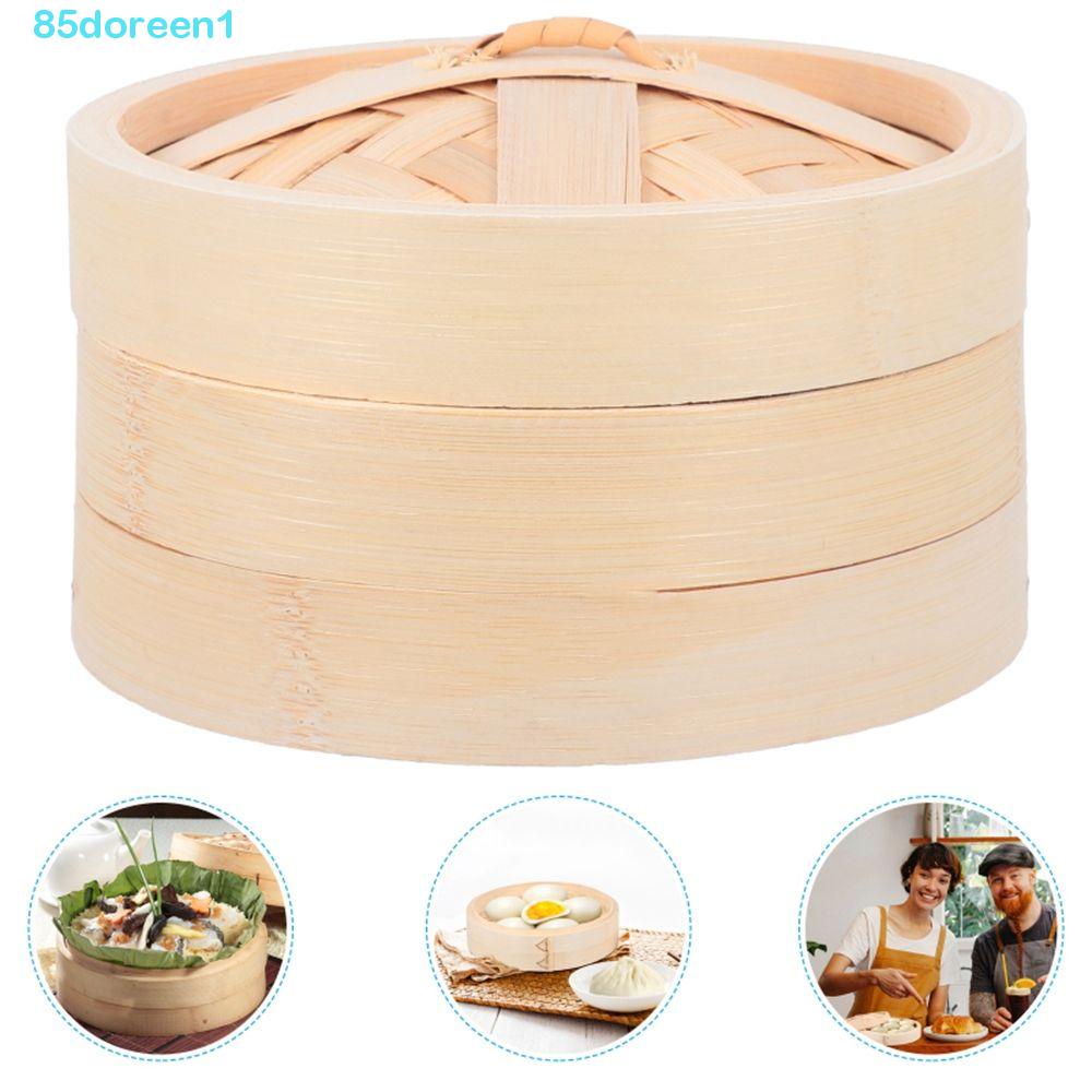 DOREEN1 Bamboo Steamer With Handle Mini Steaming With Lid Steam Basket Kitchen Tools Set Cooking Tools Set Sum Steamer