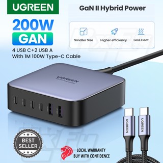 UGREEN 200W USB C Desktop Charger, Nexode 6 Ports GaN PD Fast Charger USB Charging Station Laptop Power Adapter