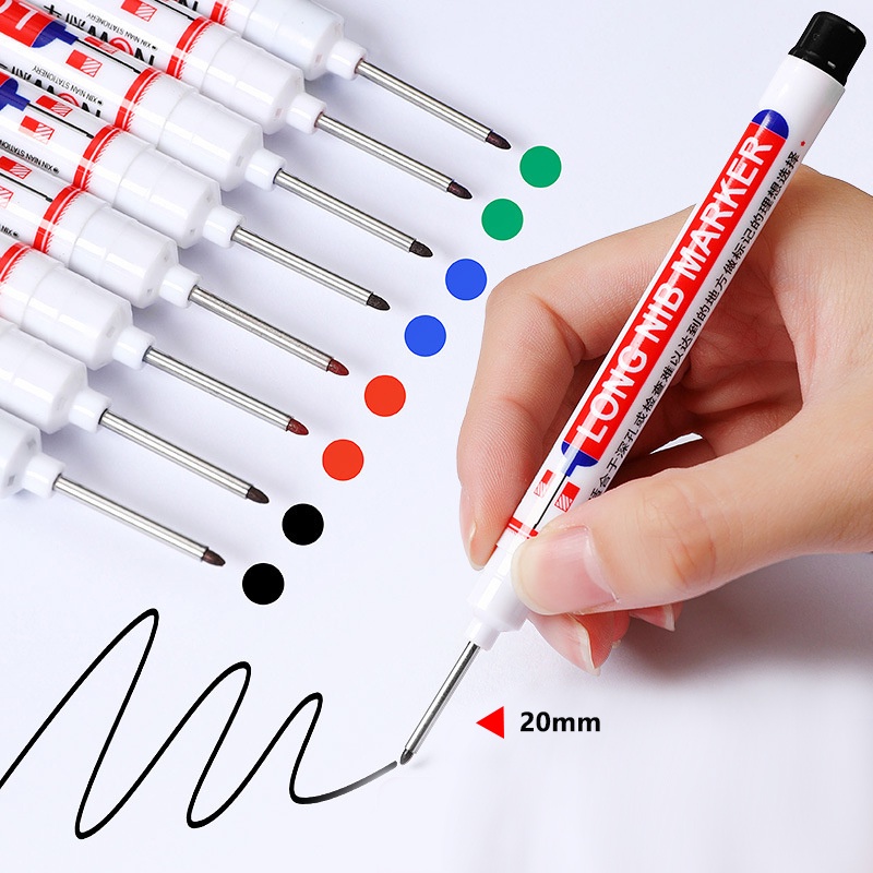 20mm Long Nib Marker Pen Woodworking Marker Pen Deep Mouth Tile Marker Pen Extended Punch Oily