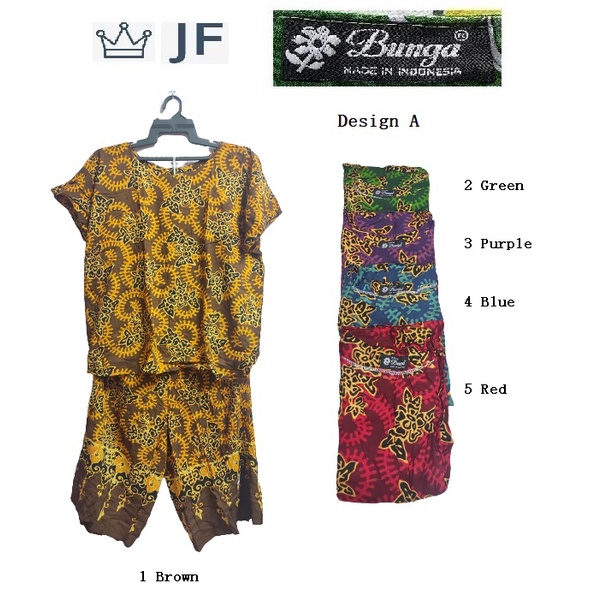 [With Sleeve Seluar Tiga Suku 2XL] Batik Sleepwear Clothes And Pants Of