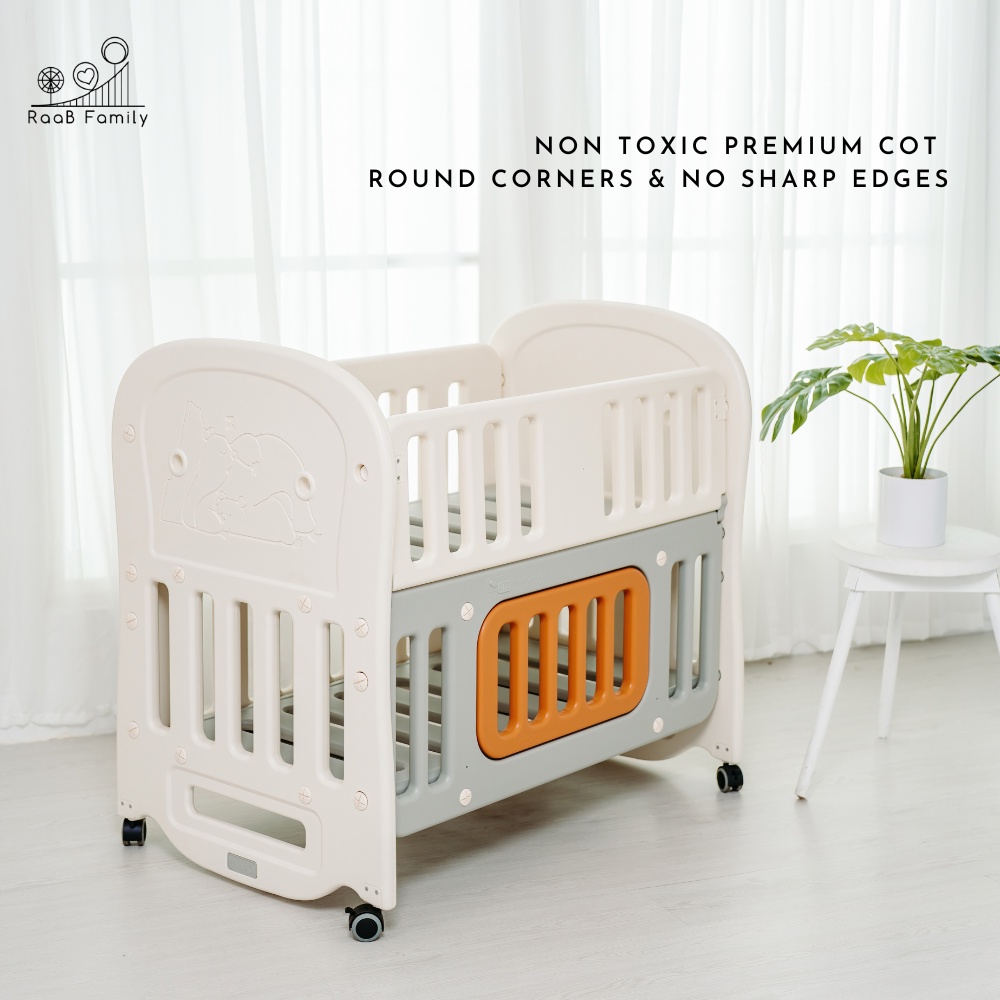 RaaB™ Family Glücklich Baby Cot Baby Crib Non toxic Multifunctional
