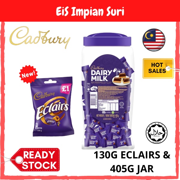 Cadbury Dairy Milk Chocolate Eclairs 130g/405g Neap Jar Coklat Cadbury