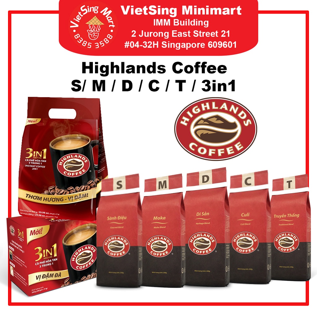 Sg Ready Stock Highlands Coffee Sdctm 3in1 Gourmet Blendd Heritage Blend Culi Blend 4325