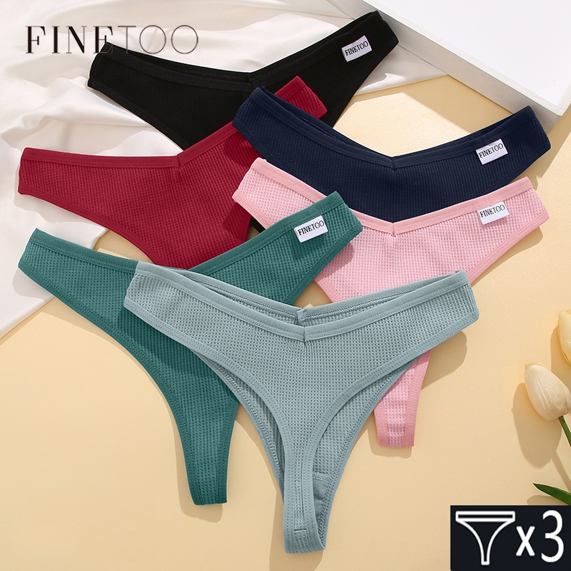 Women's Cotton Thongs Comfortable Waffle G-string Female Low-Rise T-Back Underwear S-XL Bikini Under