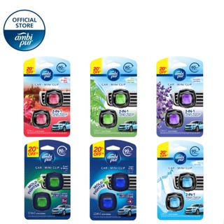 Ambi Pur Car Mini Clip Air Freshener Twin Pack, 2.2ml x 2 | Up to 90 Days of Freshness